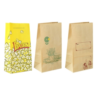 Greaseproof Food Kraft Paper Sacks Lunch Bags