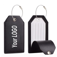 Leather Luggage Tag Or Bag Tag With Privacy Cover