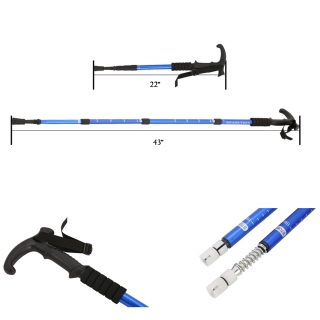 Adjustable Anti Shock Curved Handle Trekking Poles