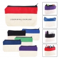 Two-Tone Zip Cotton Pouch