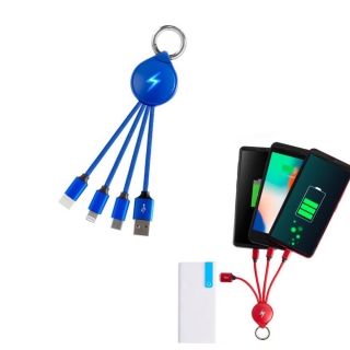 Hot Sale Cheap Multi 3 In 1 Light Up Phone Charging Nylon Braided Cable With Keychain