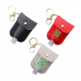 Portable Leather Hand Sanitizer Holder Keychain