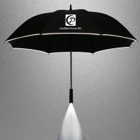 Straight Handle Promotional Golf Projection Umbrella With Safe Reflective Stripe