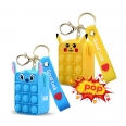 Silicone Pop Push It Mini Coin Purse Cartoon Zipper Bubble Pop Fidget Coin Bag