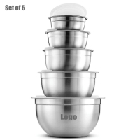 Premium Stainless-Steel Mixing Bowls with Airtight Lid