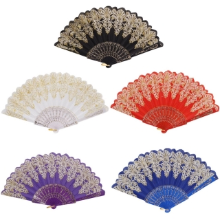 Vintage Folding Gold Decoration Hand Fan