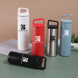 20 OZ Insulated Stainless Steel Travel Water Bottle With Finger Loop Or With Handle