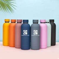 16 OZ Insulated Stainless Steel Travel Water Bottle Or Sports Kettle With Rubber Coated Finish