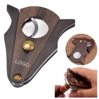 Wood Double Cut Blade Cigar Clipper