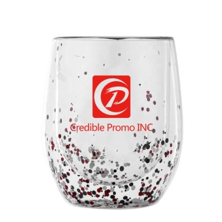 Christmas Clear Coffee Mug With Sequins