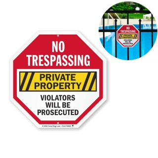 Custom Full Color Imprint Octagon Aluminum Alloy Reflective Warning Sign