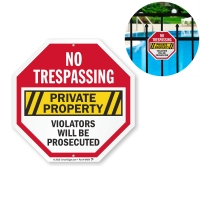 Custom Full Color Imprint Octagon Aluminum Alloy Reflective Warning Sign