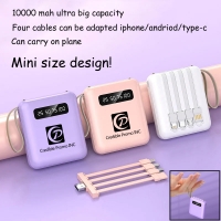 Mini Portable Pocket Charger Or Power Bank 10,000 mAh With Cable With Torch