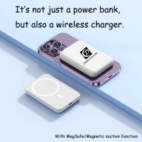 5,000 mAh Mini Portable Magsafe Wireless Charger Or Power Bank