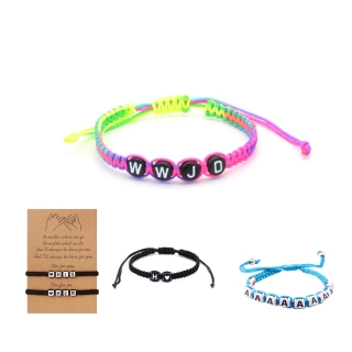 Adjustable Bracelet With Alphabet Beads