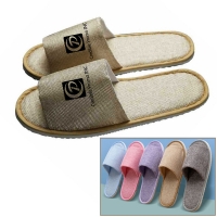 Custom Open Toe Disposable Linen Hotel Slipper