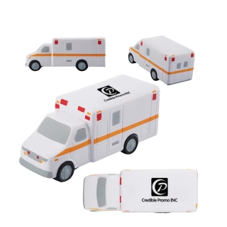 Printed PU Bus Ambulance Stress Reliever