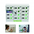 12-Slot Wall Mount Cell Phone Cabinet CellPhone Locker Box Phone Power Charging Station Key Code Lock