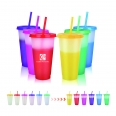 24oz Colour Changing Cup Tumbler with Lid and Straw