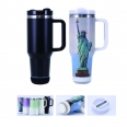 40oz Double Wall Vacuum Speaker Tumbler with Handle Blue Tooth Drinking Cup