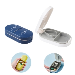 Travel Pocket Medicine Organizer With Pill Cutter