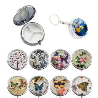 Key Chain Pill Case Container