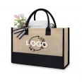 Large Jute Burlap Tote with Handle