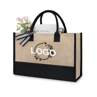 Large Jute Burlap Tote with Handle