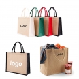 Natural Jute Burlap Tote Bag With Handles