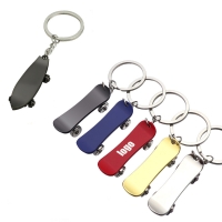 Cute Car Keychain Skateboard Metal Keyring