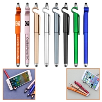 Multi Functional Plastic Stylus Pen With Phone Stand