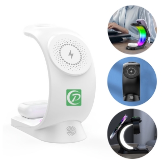 Wireless Bedside Fast Charging Night Light with Fingerprint Button