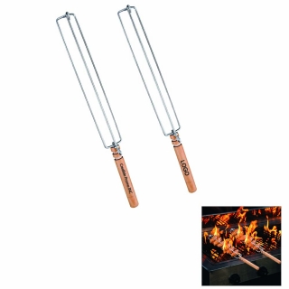 Wing Rails With Wooden Handle For Grilling Chicken Wings