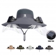 Dual Solar Fan Cooling Hat Outdoor Wide Brim Bucket Hat