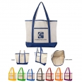 Two Tones 12 OZ Canvas Boat Tote Bag With Front And Inside Pocket