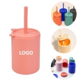 Leak Proof Drinking Mug 5 oz Kids Silicone Cup with Straw