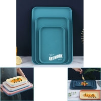 Fast Food Rectangle Wheat Straw Material Serving Tray Or Dinner Tray Small Size