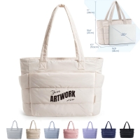 Lightweight 15.6 Inch Padded Quilted Laptop Sleeve Puffy Tote Bag Or Puffer Bag Or Handbag