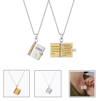 Fully Customizable 18k Gold Plating Mini Book Necklace