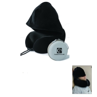 Breathable Memory Foam Travel Pillow Neck Pillow With Hood & Storage Bag