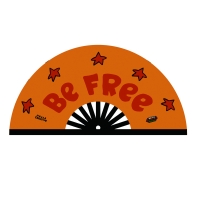 Large Plastic Ribs Folding Hand Fan Clap Popping Fan