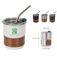 10oz. Stainless Steel Camping Mug With Wooden Sleeve