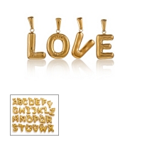 Balloon Letter Pendant Trendy Alphabet A-Z Name Jewelry
