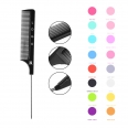 Tail Comb Steel Pin Rat Tail Carbon Fiber Heat Resistant Teasing Combs with Stainless Steel Pintail