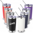 20oz Stainless Steel Tumbler with Lid and Straw