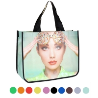Custom Medium Size Full Color 105 GSM Round Corner Laminated Non-Woven Tote Bag