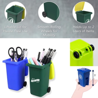 Desktop Trash Can & Pen Organizer