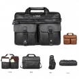 16 Inch Leather Briefcase Vintage Messenger Bag for Men