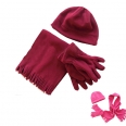 Winter Polar Fleece Scarf Hat Gloves Three-Piece Set