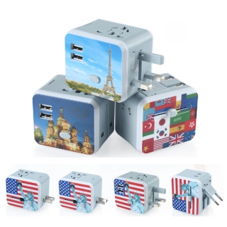 Full Color Imprinted Universal Travel Adapter Or Plug